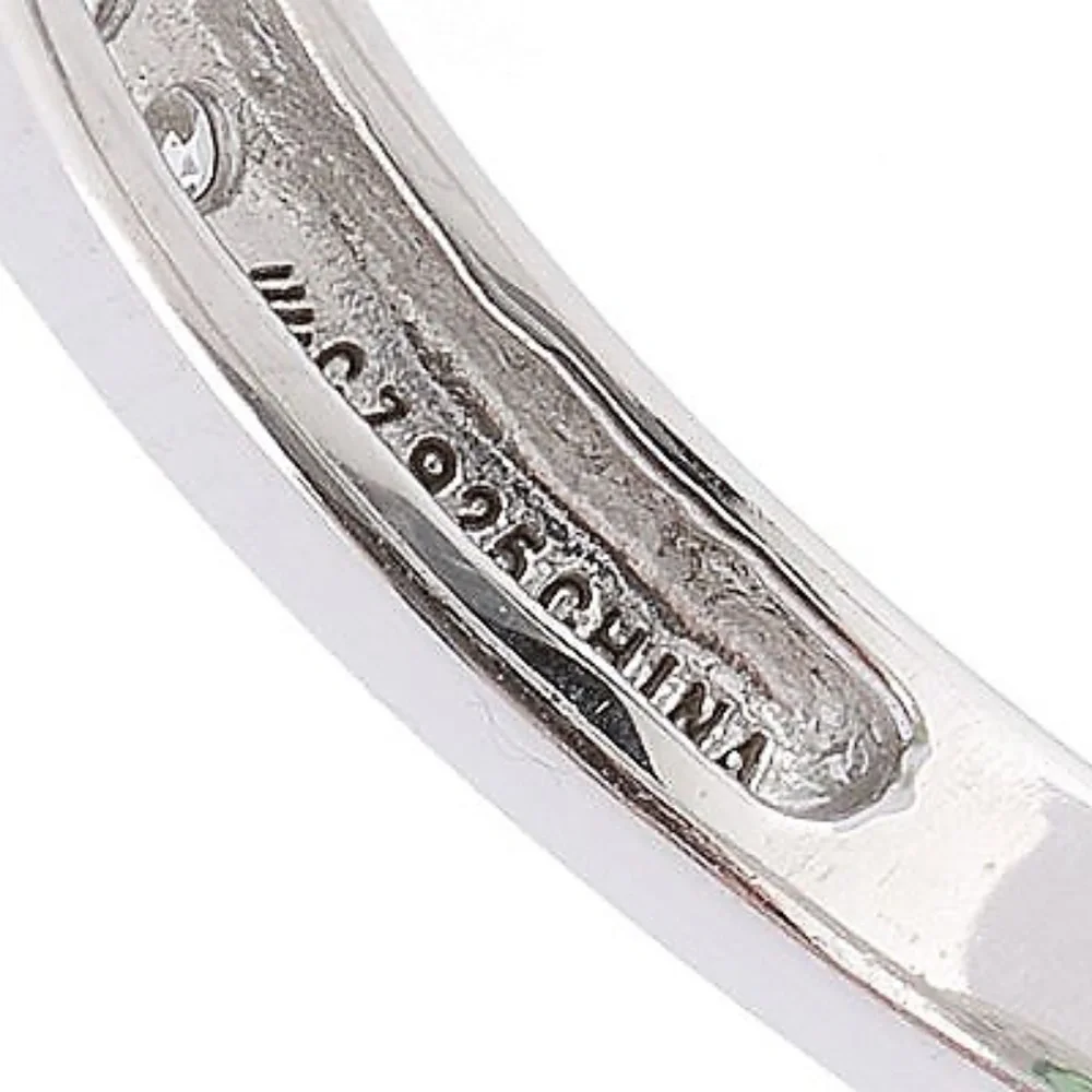 QVC Epiphany Platinum Clad Diamonique Simulated Emerald Ring. 0269 - Picture 4 of 4